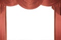Red stage curtain with a tull Royalty Free Stock Photo