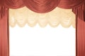 Red stage curtain with a tull Royalty Free Stock Photo