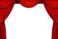 Red stage curtains isolated on white background Royalty Free Stock Photo