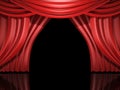 Red stage drapes