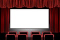 Red Stage Drapes in a Movie Theatre Setting: Illus