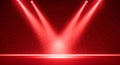 Red Stage Spotlights with Glittering Particles Background Royalty Free Stock Photo