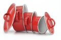 Red Stainless steel kitchenware Royalty Free Stock Photo