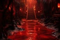 Red stairs hell. Generate Ai