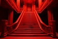 Red stairs hell. Generate Ai Royalty Free Stock Photo