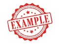 Red stamp with bold example text isolated on white background Royalty Free Stock Photo