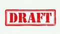 Red stamp draft isolated on white background Royalty Free Stock Photo