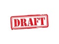 Red stamp draft isolated on white background Royalty Free Stock Photo