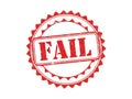 Red stamp with fail text isolated on white background Royalty Free Stock Photo