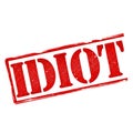 Red stamp impression of the word idiot isolated on white background Royalty Free Stock Photo