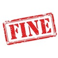 Red stamp imprint with the word fine isolated on white background Royalty Free Stock Photo