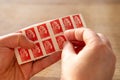 The red stamp of the Post Office, to send a priority letter, has been abolished since January 1, 2023 Royalty Free Stock Photo