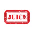 red stamp sticker label juice