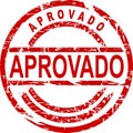 red stamp sticker aprobado Spanish text Royalty Free Stock Photo