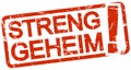 red stamp STRENG GEHEIM! Royalty Free Stock Photo