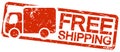 red stamp with text free shipping Royalty Free Stock Photo