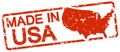 red stamp with text Made in USA Royalty Free Stock Photo