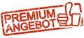 red stamp with text premium offer (in german Royalty Free Stock Photo