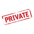 Red stamp and text Private. Royalty Free Stock Photo