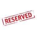 Red stamp and text Reserved. Royalty Free Stock Photo