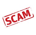 Red stamp and text scam. Vector Illustration