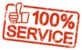 red stamp with text 100% Service Royalty Free Stock Photo