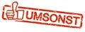 red stamp UMSONST Royalty Free Stock Photo