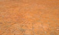 Red Stamped Concrete Patio in Backyard Royalty Free Stock Photo