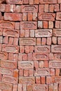 Red stapled bricks Royalty Free Stock Photo