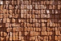 Red stapled bricks give a harmonic Royalty Free Stock Photo