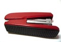 Red stapler isolated on the white background Royalty Free Stock Photo