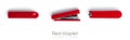 Red stapler isolated on a white background. Royalty Free Stock Photo