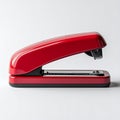 Red Stapler Office Supply on White Background Royalty Free Stock Photo