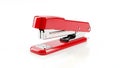 Red Stapler on White Background, Office Supply Essentials (ai generated) Royalty Free Stock Photo