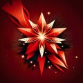Red star, abstract. The Christmas star as a symbol of the birth of the savior Royalty Free Stock Photo