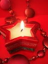 Red star candle Royalty Free Stock Photo