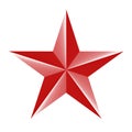 Red star 3d icon isolated on white. Vector illustration for USSR design.