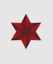 Red star. 3d illustration on white background