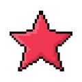 Red Star emoticon symbol, pixel art design Royalty Free Stock Photo