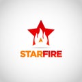 Red Star Fire Logo Design Symbol Royalty Free Stock Photo