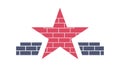 Red Star Icon Resting on Abstract Brick Structure, vector design Generative AI Royalty Free Stock Photo