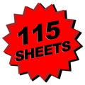Red Star Illustration featuring 115 SHEETS on white background Royalty Free Stock Photo