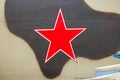 RED STAR INSIGNIA ON SIDE OF RUSSIAN MANUFACTURED MI-24 HELICOPTER WITH CAMOUFLAGE PAINT SCHEME
