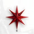 Red star isolated on a white 3D background. The Christmas star as a symbol of the birth of the savior Royalty Free Stock Photo