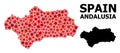 Red Star Mosaic Map of Andalusia Province