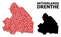 Red Star Mosaic Map of Drenthe Province