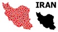 Red Star Mosaic Map of Iran