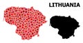 Red Star Mosaic Map of Lithuania