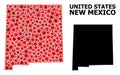 Red Star Mosaic Map of New Mexico State