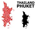 Red Star Mosaic Map of Phuket